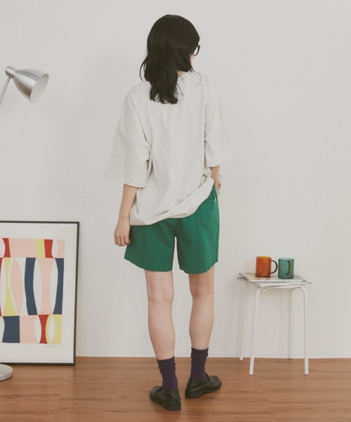 MERLOT(メルロー)の「【ウエストゴム】【ブランドピスネーム付き】チノショートパンツ(その他パンツ・レディース・グリーン/ベージュ/ブラック・FREE)」の4枚目の写真