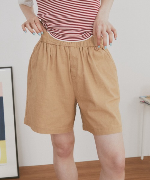 MERLOT(メルロー)の「【ウエストゴム】【ブランドピスネーム付き】チノショートパンツ(その他パンツ・レディース・グリーン/ベージュ/ブラック・FREE)」の19枚目の写真