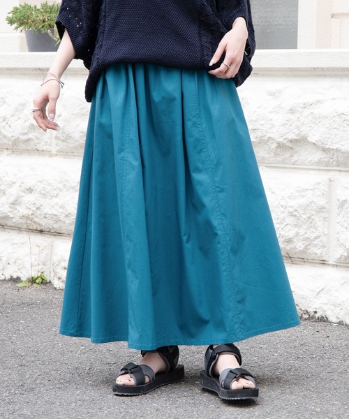 n'OrLABEL(ノアールレーベル)の「【機能素材】『イージーフレアスカート』(スカート・レディース・ブルーグリーン/ブラウン/ブラック・FREE)」の1枚目の写真