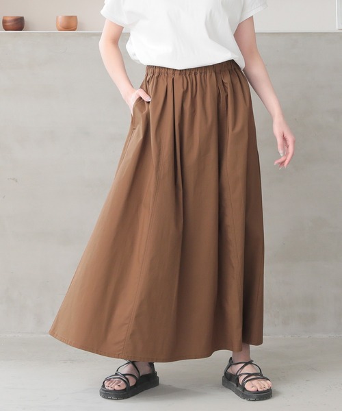 n'OrLABEL(ノアールレーベル)の「【機能素材】『【汗じみ防止】イージーフレアスカート』(スカート・レディース・ブルーグリーン/ブラウン/ブラック・FREE)」の6枚目の写真