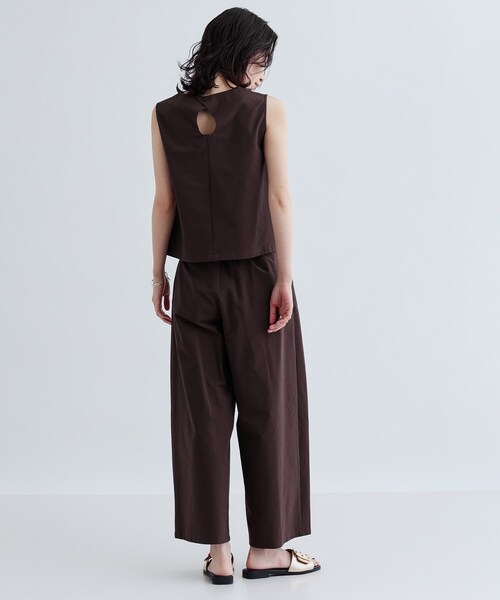 GALLEST(ギャレスト)の「【セットアップ可能】ストライプサッカーワイドパンツ【洗える/カセット服】(その他パンツ・レディース・ブラック/ブラウン系その他・38/40/36)」の9枚目の写真