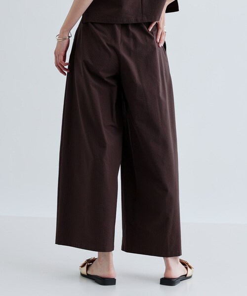 GALLEST(ギャレスト)の「【セットアップ可能】ストライプサッカーワイドパンツ【洗える/カセット服】(その他パンツ・レディース・ブラック/ブラウン系その他・38/40/36)」の11枚目の写真