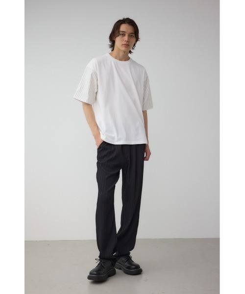 AZUL by moussy(アズールバイマウジー)の「タック楊柳リラックスパンツ(スラックス・メンズ・ライトグレー/グリーン/ブラック・MEDIUM/LARGE)」の6枚目の写真