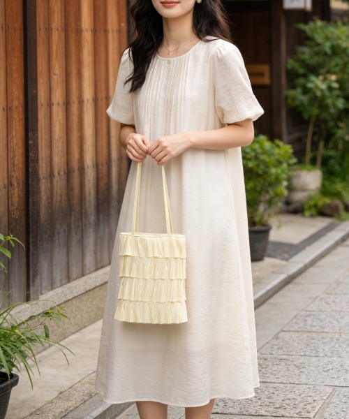 Miniministore(ミニミニストア)の「フリルトートバッグ レディース 肩掛け鞄(トートバッグ・レディース・ホワイト系3/ホワイト系2/ベージュ/ホワイト/ピンク/ホワイト系6/ホワイト系4/ホワイト系1/ブラック/ホワイト系5・FREE)」の10枚目の写真