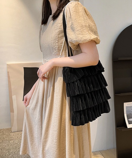Miniministore(ミニミニストア)の「フリルトートバッグ レディース 肩掛け鞄(トートバッグ・レディース・ホワイト系3/ホワイト系2/ベージュ/ホワイト/ピンク/ホワイト系6/ホワイト系4/ホワイト系1/ブラック/ホワイト系5・FREE)」の14枚目の写真