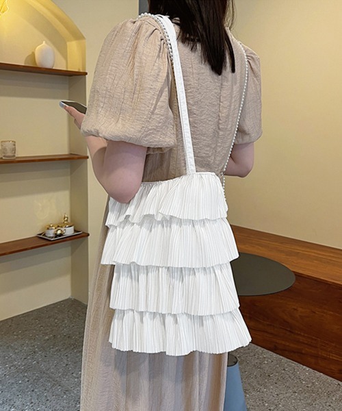 Miniministore(ミニミニストア)の「フリルトートバッグ レディース 肩掛け鞄(トートバッグ・レディース・ホワイト系3/ホワイト系2/ベージュ/ホワイト/ピンク/ホワイト系6/ホワイト系4/ホワイト系1/ブラック/ホワイト系5・FREE)」の19枚目の写真