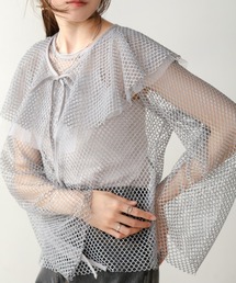 tシャツ メッシュレイヤードセット レディース ikka tシャツ 「2点セット」メッシュレイヤードアンサンブル