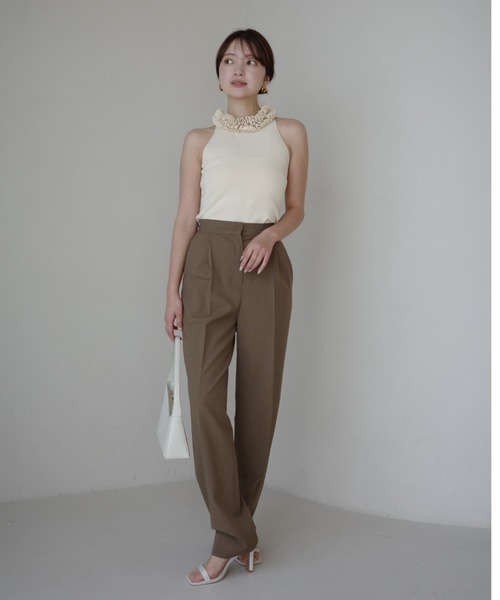 25ss 新品 anuans スカーフレイヤーテーパードパンツ アニュアンス セール】スカーフレイヤーテーパードパンツ（その他パンツ