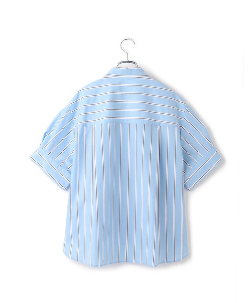 ADAM ET ROPE'(アダムエロペ)の「【サステナブル】バウンスカフステントラインシャツ(シャツ/ブラウス・レディース・ブルー系その他4/ブラック・FREE)」の14枚目の写真