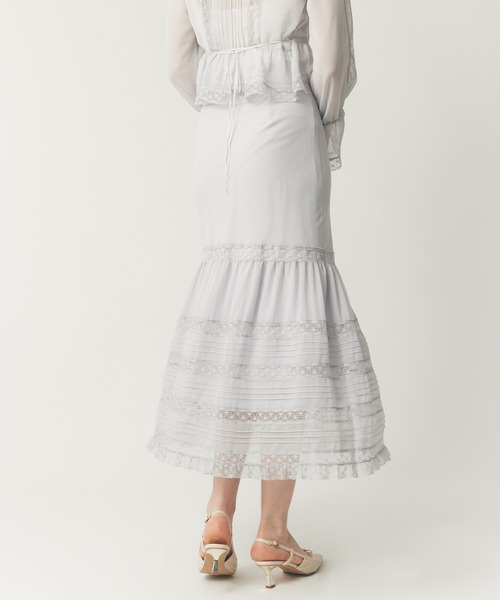 DEICY（デイシー）の「レースシフォンギャザースカート（スカート・レディース・アイボリー/ライトブルー/ベビーピンク・1/0）」の17枚目の写真