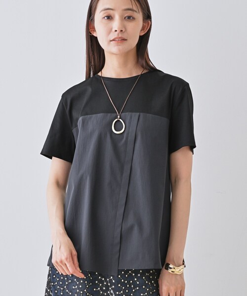 INDIVI(インディヴィ)の「【洗える】ビスチェレイヤード風トップス(Tシャツ/カットソー・レディース・ブラック/ブラック系4/グレー系4/ベージュ系4/オリーブ系3/キャメル・13/19/38/34/05/15 )」の10枚目の写真