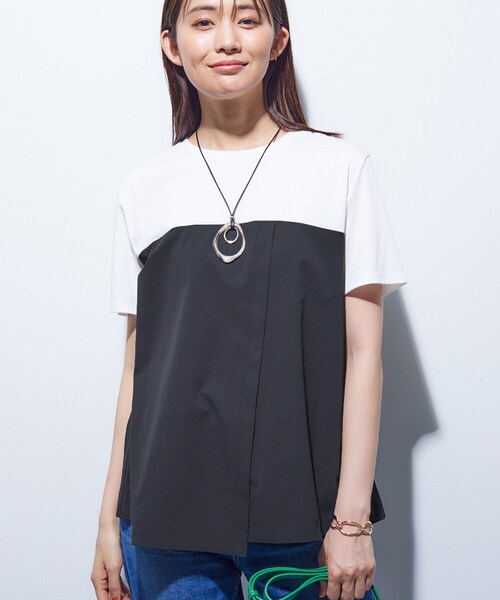 INDIVI(インディヴィ)の「【洗える】ビスチェレイヤード風トップス(Tシャツ/カットソー・レディース・ブラック/ブラック系4/グレー系4/ベージュ系4/オリーブ系3/キャメル・13/19/38/34/05/15 )」の20枚目の写真