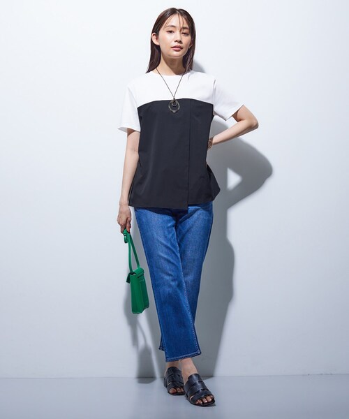 INDIVI(インディヴィ)の「【洗える】ビスチェレイヤード風トップス(Tシャツ/カットソー・レディース・ブラック/ブラック系4/グレー系4/ベージュ系4/オリーブ系3/キャメル・13/19/38/34/05/15 )」の22枚目の写真