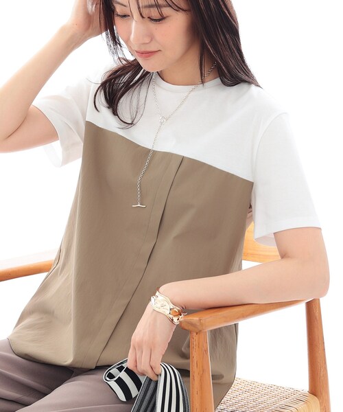 INDIVI(インディヴィ)の「【洗える】ビスチェレイヤード風トップス(Tシャツ/カットソー・レディース・ブラック/ブラック系4/グレー系4/ベージュ系4/オリーブ系3/キャメル・13/19/38/34/05/15 )」の22枚目の写真