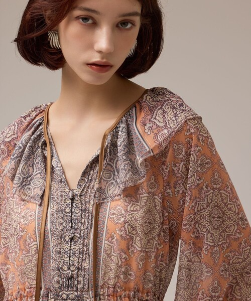 GRACE CONTINENTAL（グレースコンチネンタル）の「ペイズリープリントドレス（ワンピース・レディース・カーキ/オレンジ・38/36）」の19枚目の写真