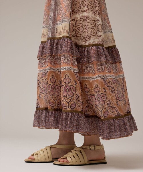 GRACE CONTINENTAL（グレースコンチネンタル）の「ペイズリープリントドレス（ワンピース・レディース・カーキ/オレンジ・38/36）」の21枚目の写真