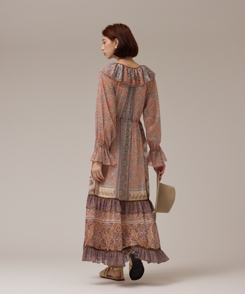 GRACE CONTINENTAL（グレースコンチネンタル）の「ペイズリープリントドレス（ワンピース・レディース・カーキ/オレンジ・38/36）」の5枚目の写真