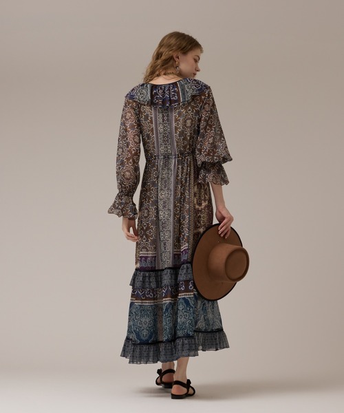 GRACE CONTINENTAL（グレースコンチネンタル）の「ペイズリープリントドレス（ワンピース・レディース・カーキ/オレンジ・38/36）」の12枚目の写真