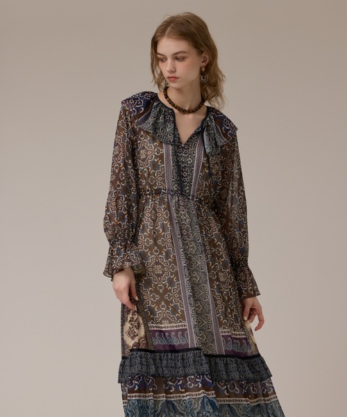 GRACE CONTINENTAL（グレースコンチネンタル）の「ペイズリープリントドレス（ワンピース・レディース・カーキ/オレンジ・38/36）」の13枚目の写真