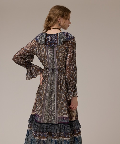 GRACE CONTINENTAL（グレースコンチネンタル）の「ペイズリープリントドレス（ワンピース・レディース・カーキ/オレンジ・38/36）」の16枚目の写真