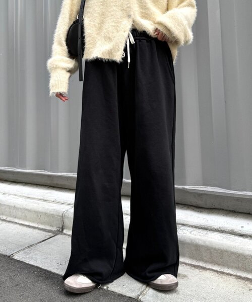 CIAOPANIC TYPY（チャオパニックティピー）の「裏毛ワイドスウェットパンツ/イージーパンツ（スウェットパンツ・レディース・グレー/オフホワイト/ブラック・SMALL/MEDIUM/LARGE）」の2枚目の写真