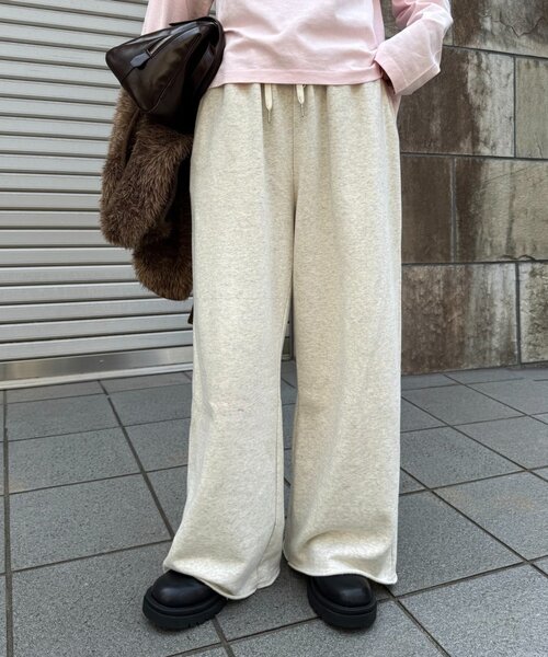 セール】裏毛ワイドスウェットパンツ/イージーパンツ（スウェット