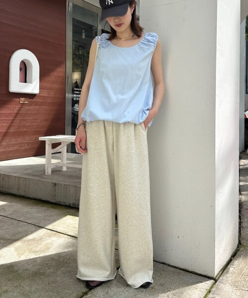 CIAOPANIC TYPY（チャオパニックティピー）の「裏毛ワイドスウェットパンツ/イージーパンツ（スウェットパンツ・レディース・グレー/オフホワイト/ブラック・SMALL/MEDIUM/LARGE）」の21枚目の写真