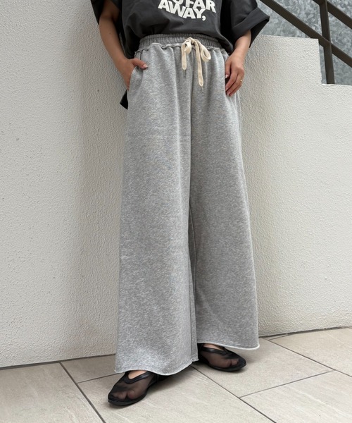 CIAOPANIC TYPY（チャオパニックティピー）の「裏毛ワイドスウェットパンツ/イージーパンツ（スウェットパンツ・レディース・グレー/オフホワイト/ブラック・SMALL/MEDIUM/LARGE）」の5枚目の写真
