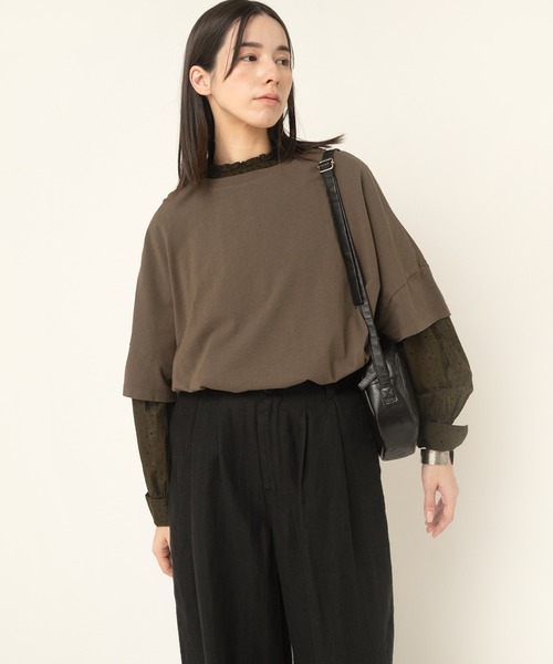 RNA-N(アールエヌエーエヌ)の「M2495 ガーメントダイルーズT(Tシャツ/カットソー・レディース・ブラック/オレンジ/キナリ/オリーブ・FREE)」の5枚目の写真
