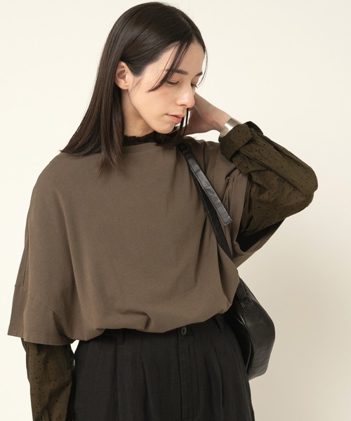 RNA-N(アールエヌエーエヌ)の「M2495 ガーメントダイルーズT(Tシャツ/カットソー・レディース・ブラック/オレンジ/キナリ/オリーブ・FREE)」の17枚目の写真