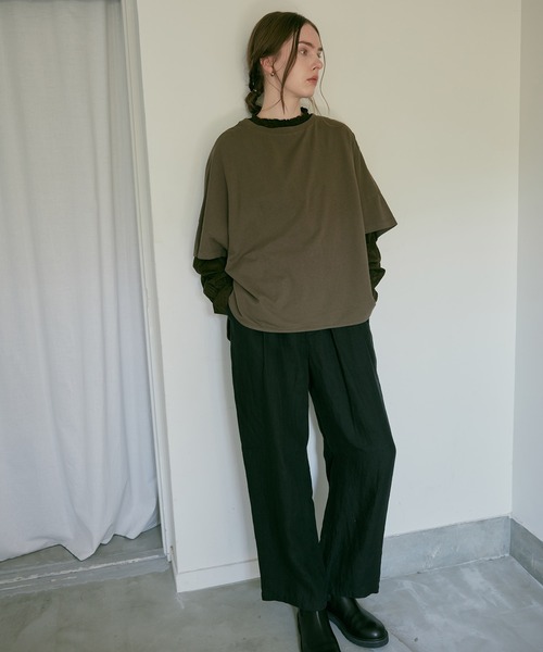 RNA-N(アールエヌエーエヌ)の「M2495 ガーメントダイルーズT(Tシャツ/カットソー・レディース・ブラック/オレンジ/キナリ/オリーブ・FREE)」の18枚目の写真