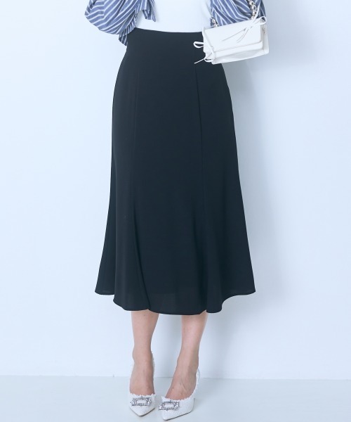 marun（マルン）の「＜大きいサイズ＞ハイウエストレースアップマーメードスカート marun（スカート・レディース・ピンク/ブラック・LL/L/5L/4L/3L）」の2枚目の写真