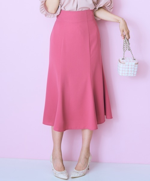 marun（マルン）の「＜大きいサイズ＞ハイウエストレースアップマーメードスカート marun（スカート・レディース・ピンク/ブラック・LL/L/5L/4L/3L）」の6枚目の写真