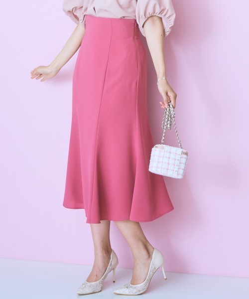 marun（マルン）の「＜大きいサイズ＞ハイウエストレースアップマーメードスカート marun（スカート・レディース・ピンク/ブラック・LL/L/5L/4L/3L）」の7枚目の写真