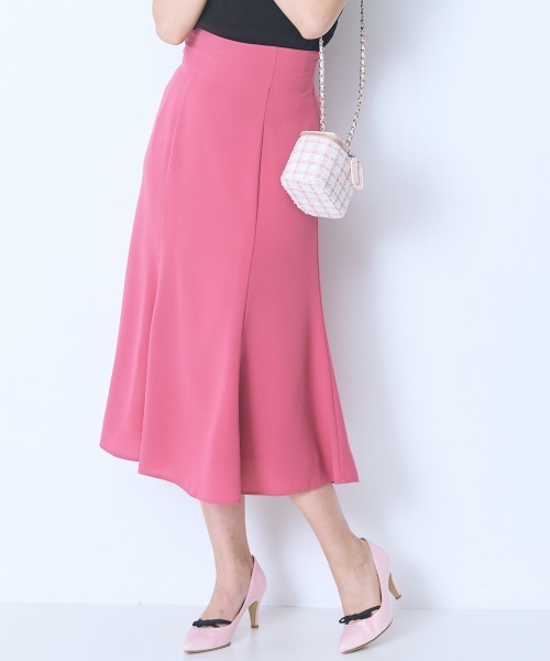 marun（マルン）の「＜大きいサイズ＞ハイウエストレースアップマーメードスカート marun（スカート・レディース・ピンク/ブラック・LL/L/5L/4L/3L）」の4枚目の写真