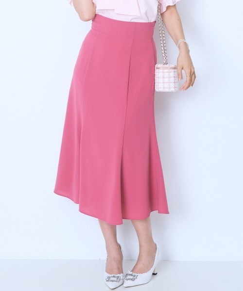 marun（マルン）の「＜大きいサイズ＞ハイウエストレースアップマーメードスカート marun（スカート・レディース・ピンク/ブラック・LL/L/5L/4L/3L）」の3枚目の写真