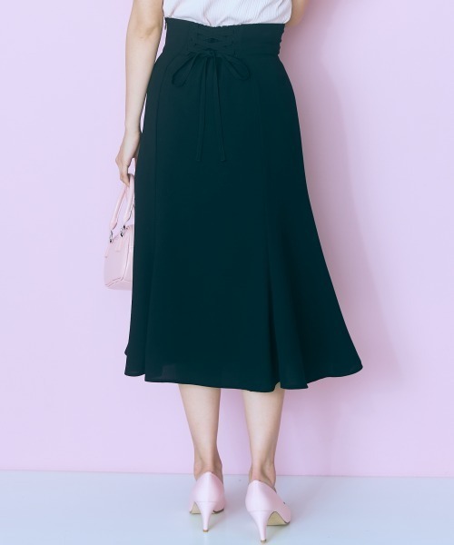 marun（マルン）の「＜大きいサイズ＞ハイウエストレースアップマーメードスカート marun（スカート・レディース・ピンク/ブラック・LL/L/5L/4L/3L）」の11枚目の写真