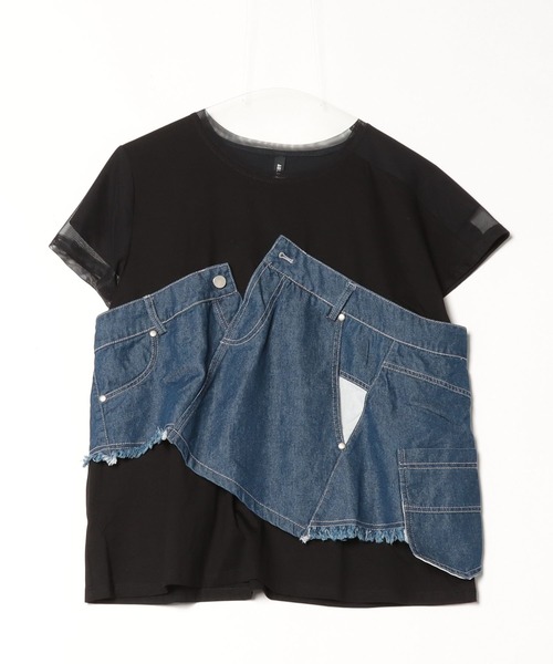 【新品未使用】デニムレイヤードTシャツ【AULA AILA】 DENIM LAYERED T-SHIRT — aulaaila
