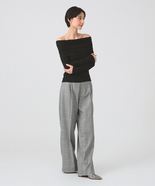 Ray BEAMS(レイビームス)の「リブ ギャザー オフショルダー Tシャツ(Tシャツ/カットソー・レディース・ブラック/レッド/ホワイト系その他6・ONE SIZE)」の12枚目の写真