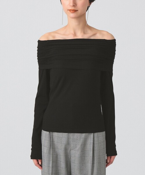 Ray BEAMS(レイビームス)の「リブ ギャザー オフショルダー Tシャツ(Tシャツ/カットソー・レディース・ブラック/レッド/ホワイト系その他6・ONE SIZE)」の19枚目の写真