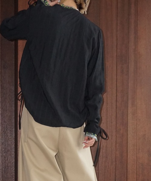ツインドローストリング デザインブラウス chw25a021（シャツ/ブラウス
