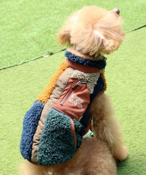KRIFF MAYER（クリフメイヤー）の「【犬服･防寒】DOGシャギーボアベスト（ペットウェア・レディース・ネイビー/その他5/ブラウン/グリーン/カラフル/ブラック/ナチュラル/グレー・LARGE/XX-LARGE/SMALL/MEDIUM/X-LARGE）」の7枚目の写真