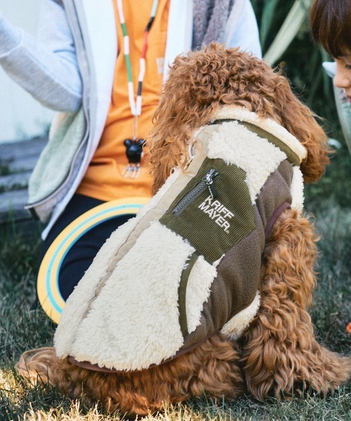 KRIFF MAYER（クリフメイヤー）の「【犬服･防寒】DOGシャギーボアベスト（ペットウェア・レディース・ネイビー/その他5/ブラウン/グリーン/カラフル/ブラック/ナチュラル/グレー・LARGE/XX-LARGE/SMALL/MEDIUM/X-LARGE）」の5枚目の写真