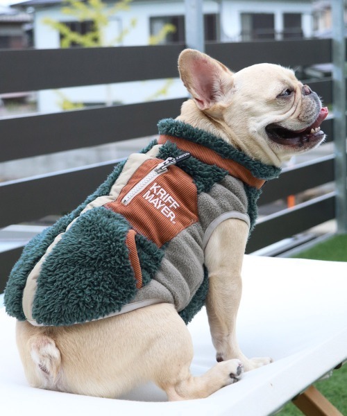 KRIFF MAYER（クリフメイヤー）の「【犬服･防寒】DOGシャギーボアベスト（ペットウェア・レディース・ネイビー/その他5/ブラウン/グリーン/カラフル/ブラック/ナチュラル/グレー・LARGE/XX-LARGE/SMALL/MEDIUM/X-LARGE）」の6枚目の写真