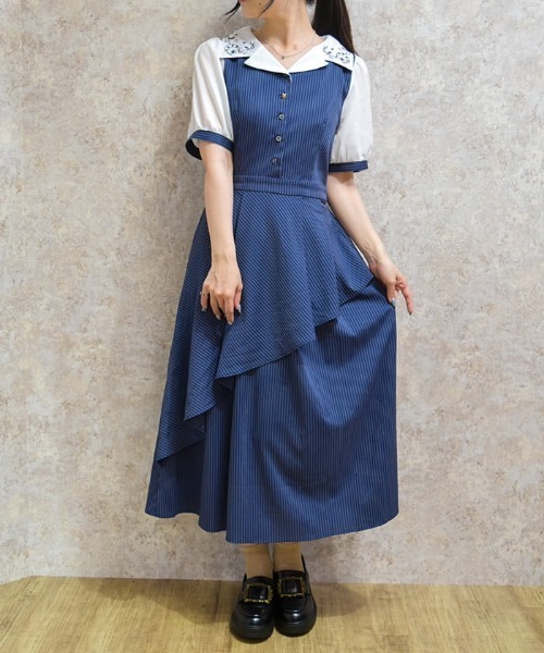 axes femme（アクシーズファム）の「星座刺繍アシメドッキングワンピース（ワンピース・レディース・ネイビー/パープル/サックスブルー・FREE）」の2枚目の写真