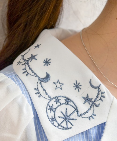 axes femme（アクシーズファム）の「星座刺繍アシメドッキングワンピース（ワンピース・レディース・ネイビー/パープル/サックスブルー・FREE）」の7枚目の写真