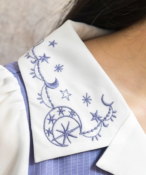 axes femme（アクシーズファム）の「星座刺繍アシメドッキングワンピース（ワンピース・レディース・ネイビー/パープル/サックスブルー・FREE）」の9枚目の写真