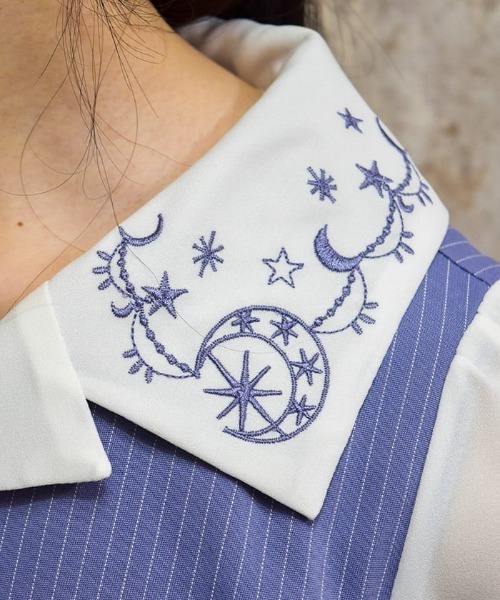 axes femme（アクシーズファム）の「星座刺繍アシメドッキングワンピース（ワンピース・レディース・ネイビー/パープル/サックスブルー・FREE）」の10枚目の写真