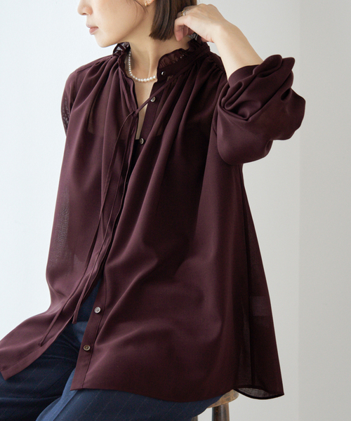 IENA - イエナ フリルブラウス♡ IENA｜シャツカラーフリルブラウス | Rakuten Fashion(楽天