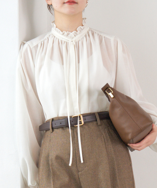 フリルネックブラウス（シャツ/ブラウス）｜IENA（イエナ）の